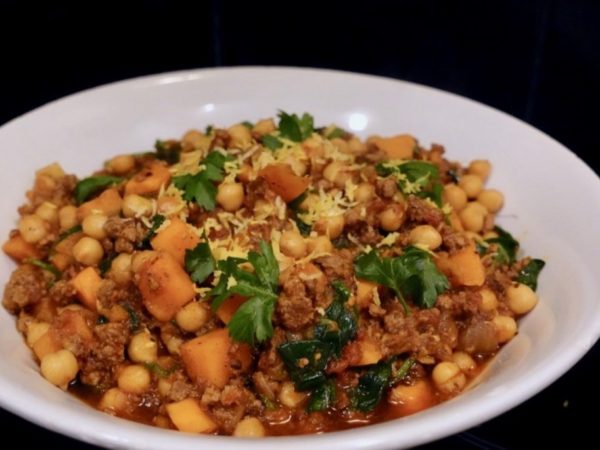 Harissa Lamb with Sweet Potato and Chickpeas